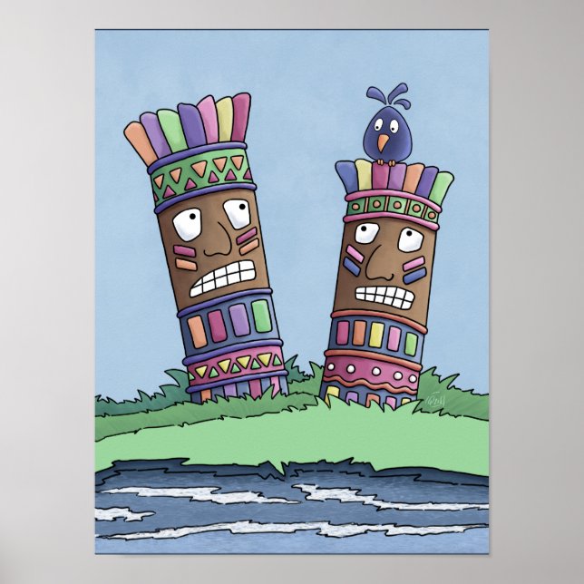 Tiki Bird Plum Poster (Framsidan)