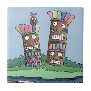 Tiki Bird Rosenknopp Ceramic Tile Kakelplatta