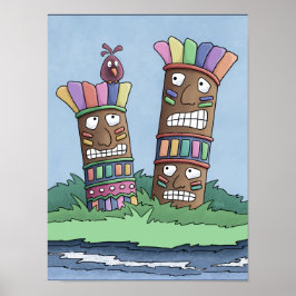 Tiki Bird Rosenknopp Poster