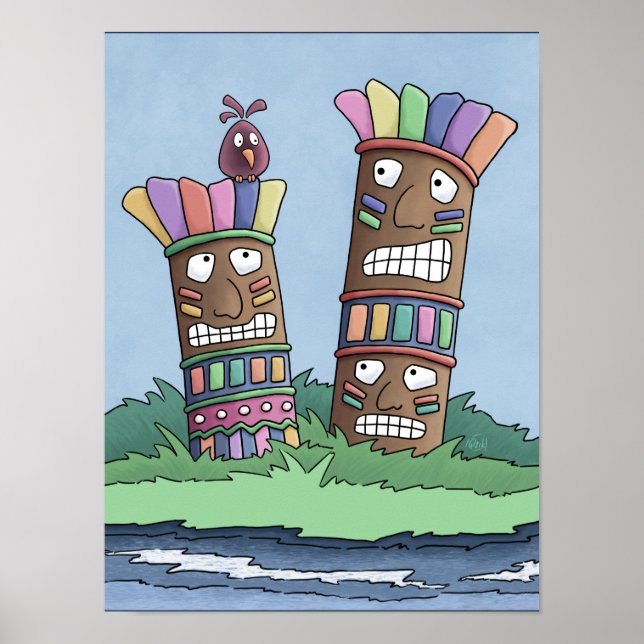 Tiki Bird Rosenknopp Poster (Framsidan)