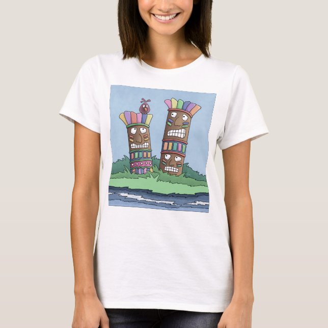 Tiki Bird Rosenknopp T-Shirt (Framsida)