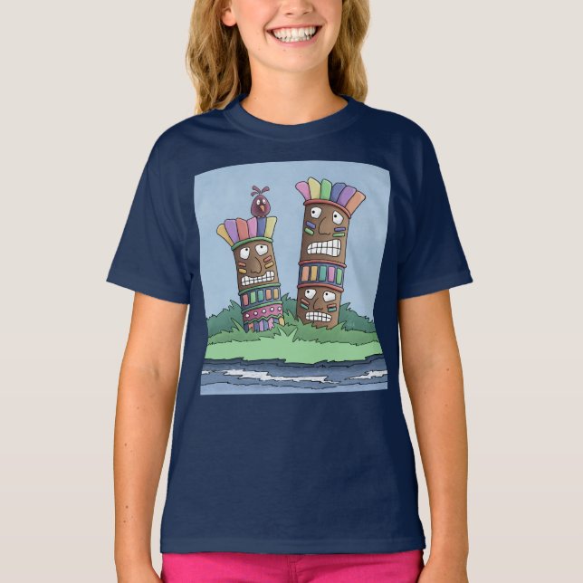 Tiki Bird Rosenknopp T-Shirt (Framsida)