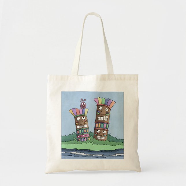 Tiki Bird Rosenknopp Tote Bag Tygkasse (Framsidan)
