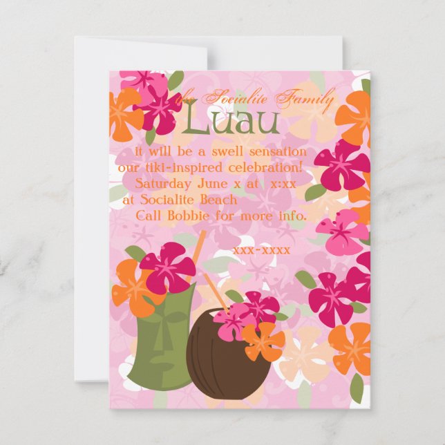 Tiki-Blommar Inbjudningar (Framsida)