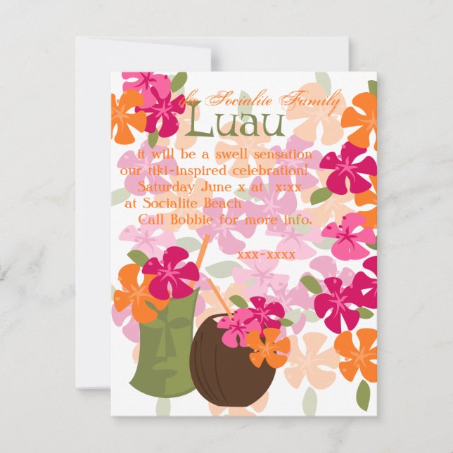 Tiki-Blommar Inbjudningar (Framsida)