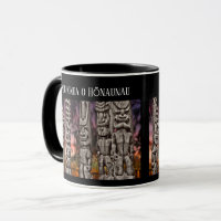 Tiki Council, Big Island, Hawaii, Black Mugg