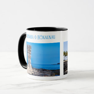 Tiki Couple & Black Lava, Big Island, Hawaii, Mugg