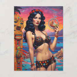Tiki Dream Beach Daydröm - Ken Gage Art Vykort