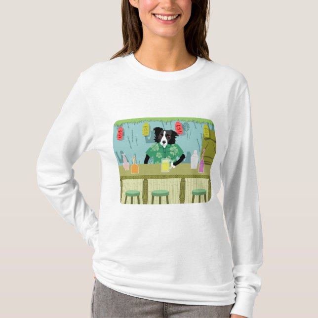 Tiki för gränsColliebambu pub T-shirt (Framsida)