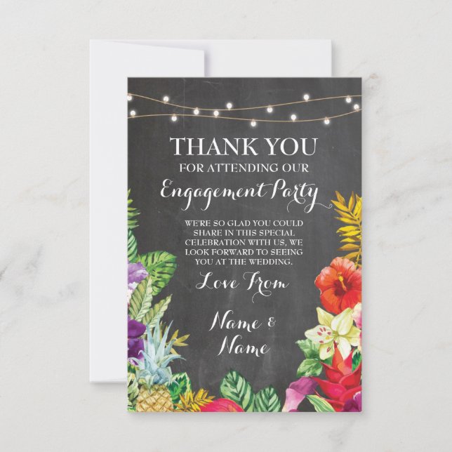 Tiki för svart tavla för tack lantligt Aloha kort (Framsida)