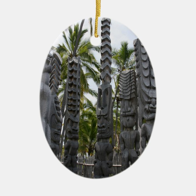 Tiki förmyndare på stället av fristaden - prydnad julgransprydnad keramik (Framsidan)