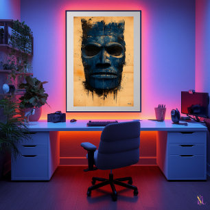 Tiki Guardian Mask - Polynesien Andlig Symbol Poster