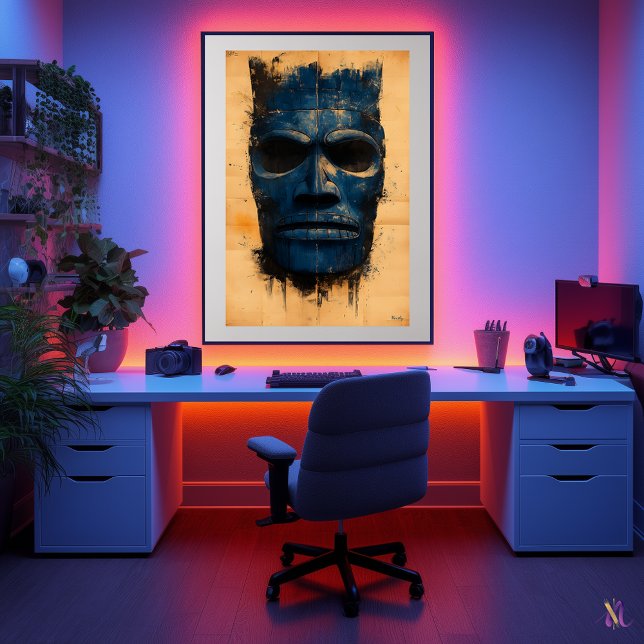Tiki Guardian Mask – Polynesiskt Andligt Symbol Poster (Skapare uppladdad)