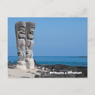 Tiki-hälsningar, fristad, Big Island Hawaii Vykort