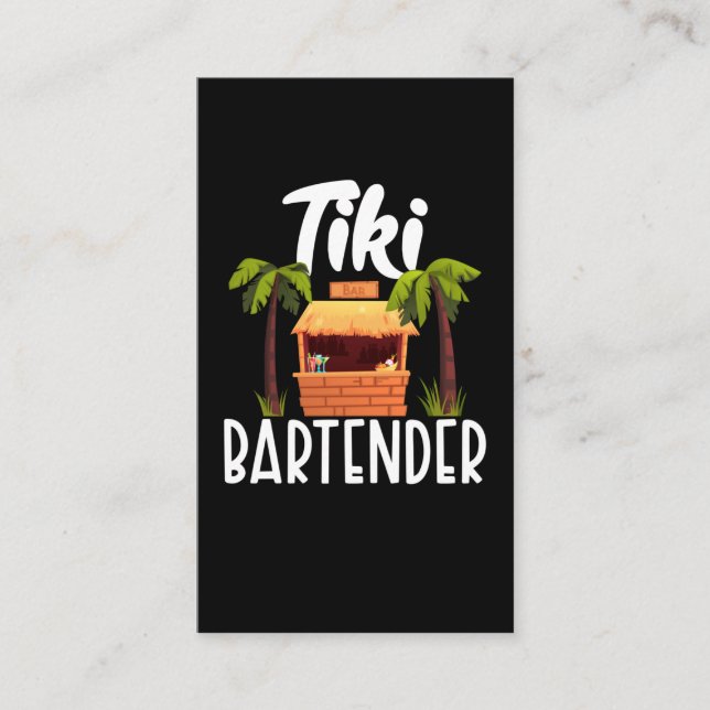 Tiki Hawaii Bartender Funny Tahitian Drink Mixer Visitkort (Framsida)
