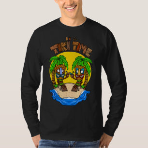 Tiki Head Det är Tiki Time Hawaii Luau T Shirt