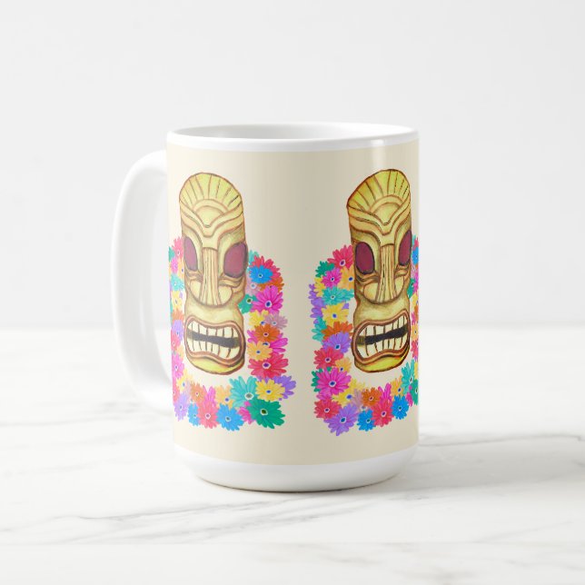 Tiki Head Hawaiian Lei Kaffemugg (Framsida vänster)