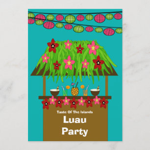 Tiki Hut Aloha Luau-fest Invitation Inbjudningar