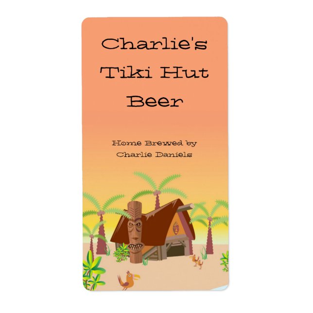 Tiki Hut Beer-etikett Fraktsedel (Framsidan)