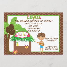 Tiki Hut Brown Boys födelsedagsinbjudan Inbjudningar