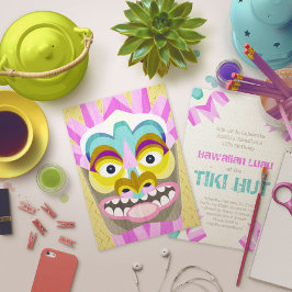 Tiki Hut Hawaiian Beachcombers Födelsedagsfest Inbjudningar
