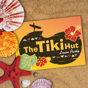 Tiki Hut Luau-partiets inbjudan