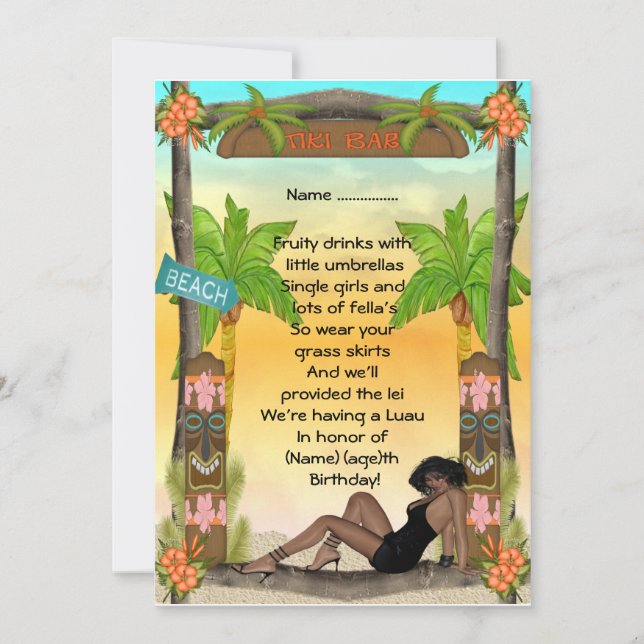 Tiki - inbjudan (Framsida)