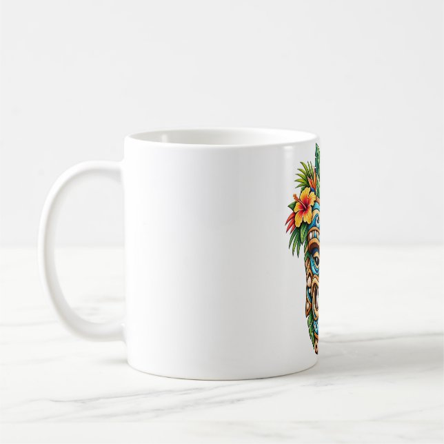 Tiki-kaffemugg med sjöskumsblomma kaffemugg (Vänster)