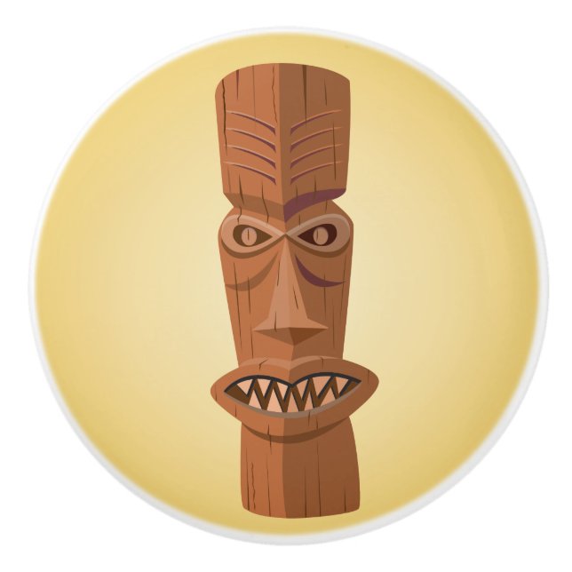 Tiki keramisk knopp (Framsidan)
