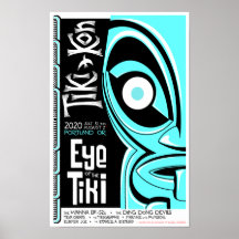 Tiki Kon: Öga i Tiki-Poster (öppna Öga)