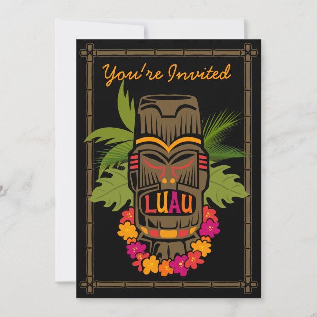 Tiki Luau (D) - inbjudan till Personlig (Framsida)