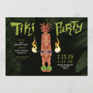 Tiki Luau Födelsedagsfest Invitation Inbjudningar