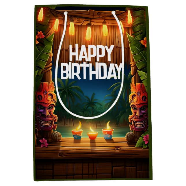 Tiki Luau Hawaiian Tropical Island Beach Birthday (Framsidan)