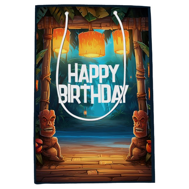 Tiki Luau Hawaiian Tropical Island Beach Birthday (Framsidan)