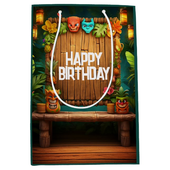 Tiki Luau Hawaiian Tropical Island Beach Birthday (Framsidan)