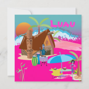 Tiki/Luau på stranden Inbjudningar