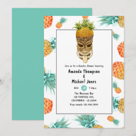 Tiki Luau Sommar Ananas Strand Par Bröllopsdusch Inbjudningar