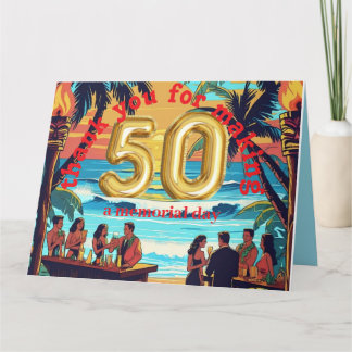 tiki luau tropiska östranden tack kort