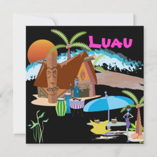 Tiki/Luau vid solnedgången Inbjudningar