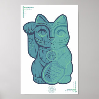 Tiki Lucky Cat Poster