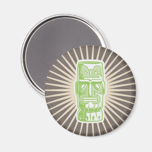 Tiki Man Grön Magnet (Front/Back)