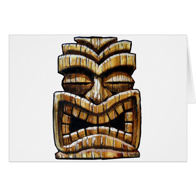 Tiki man hälsningskort (Framsidan Horizontal)