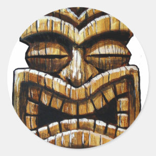Tiki man runt klistermärke