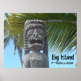 Tiki man statue wall poster
