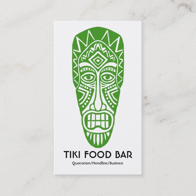 Tiki Mask - Avocado on White Visitkort (Framsida)