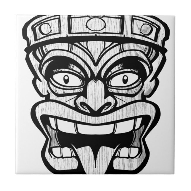 tiki mask hawaiian art kakelplatta (Framsidan)