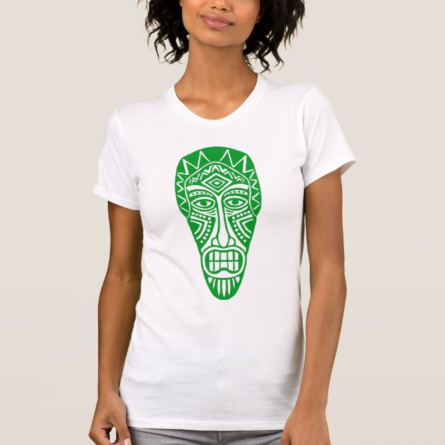 Tiki Mask II - Grass Grönt T Shirt (Framsida)