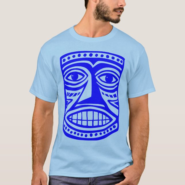 Tiki Mask III - Blue T Shirt (Framsida)
