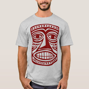 Tiki Mask III - Burgandy Tee