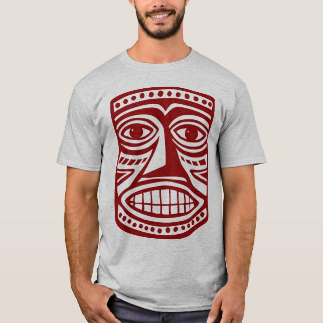 Tiki Mask III - Burgandy Tee (Framsida)